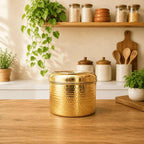 Brass Hammered Container With Lid Vedansh Craft