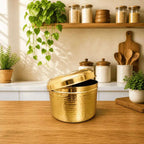 Brass Hammered Container With Lid Vedansh Craft