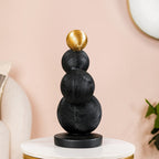 Stacked Modern Sphere Sculpture Black And Gold Nestasia