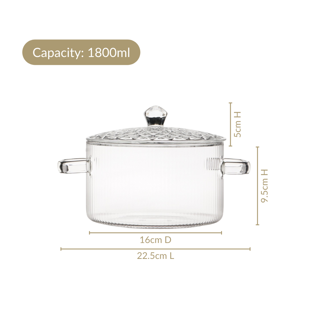 Cooking Pot With Embossed Lid 1800ml Nestasia