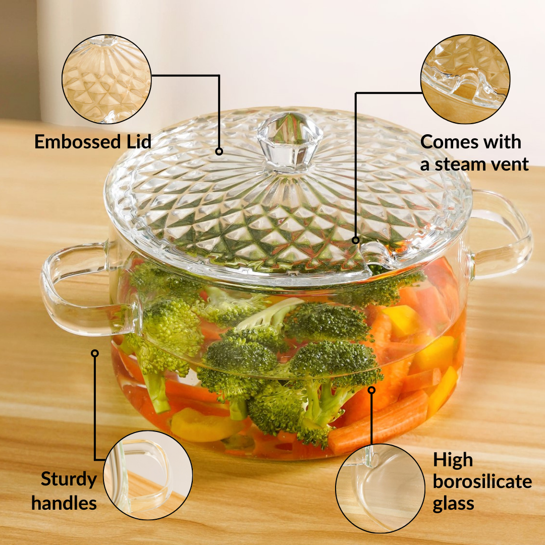 Cooking Pot With Embossed Lid 1800ml Nestasia
