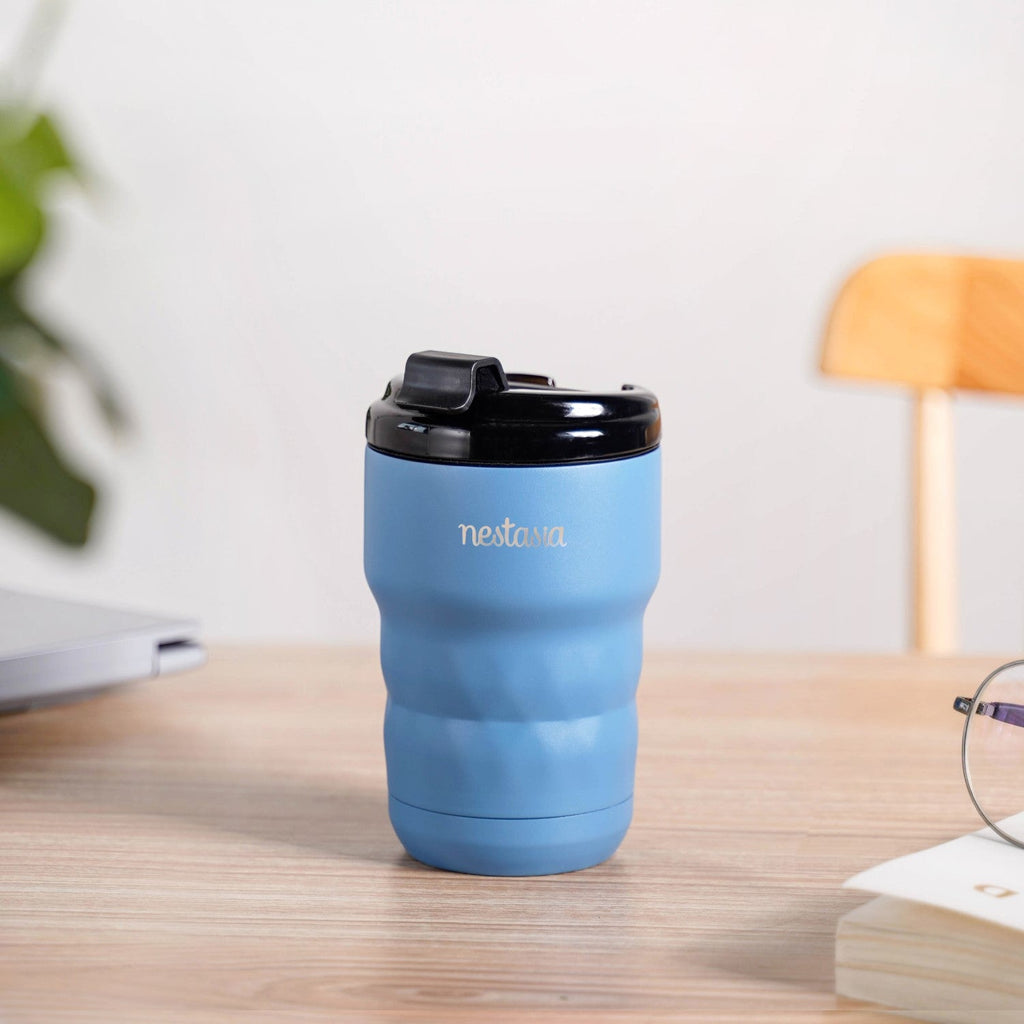 Brewster Easy Sip Copper Insulated Travel Mug Azure Blue 350ml Nestasia