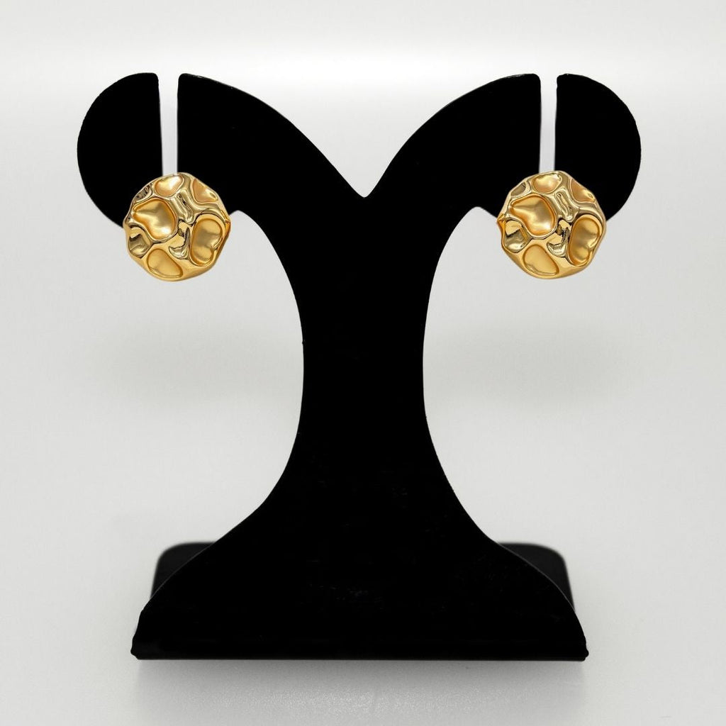 Cosmic Craters Studs Gold Nestasia