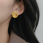 Cosmic Craters Studs Gold Nestasia