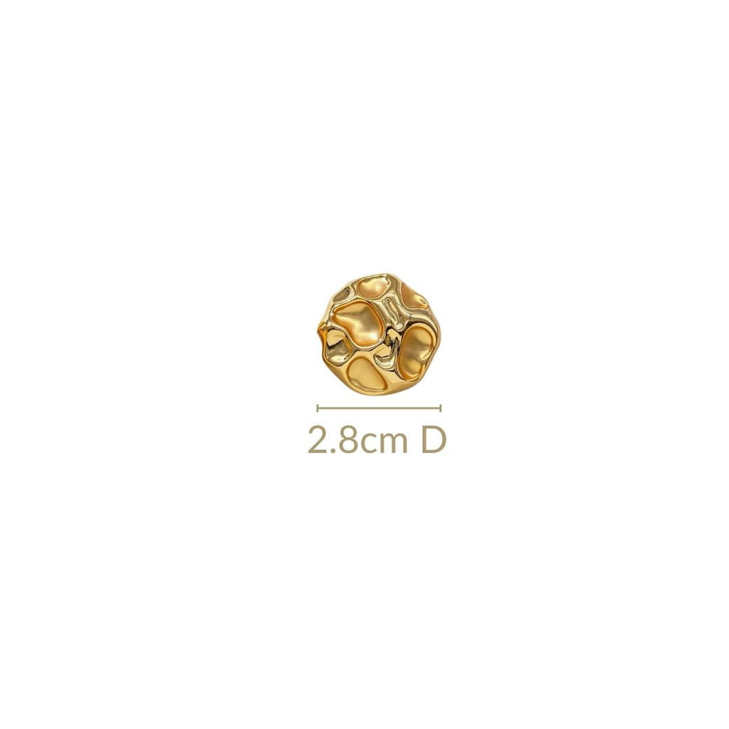 Cosmic Craters Studs Gold Nestasia