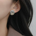 Cosmic Craters Studs Silver Nestasia