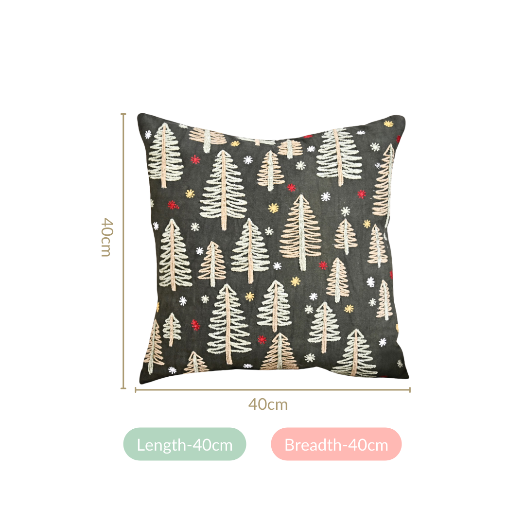 Pine Trees Under The Night Sky Sofa Cushion Cover 40x40cm Nestasia