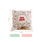Merry Christmas Wreath Embroidered Cushion Cover 40x40cm Nestasia