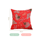 Pine Leaves Bright Red Couch Cushion Cover 40x40cm Nestasia