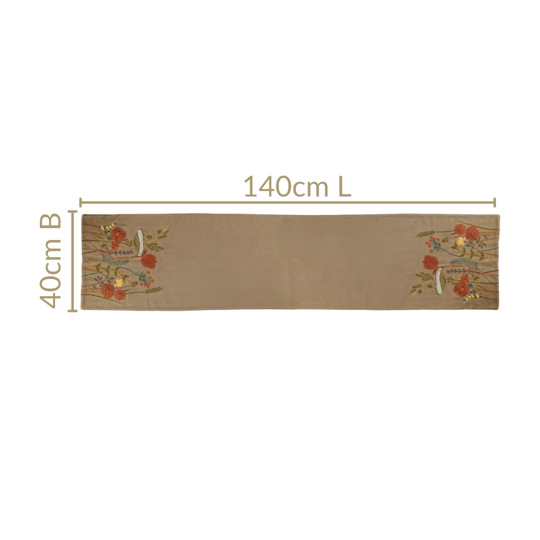 Lush Floral Embroidery Dining Table Runner Nestasia
