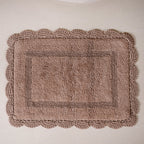 Plush Crochet Cotton Door Mats Set Of 2 29x21 Inch Nestasia
