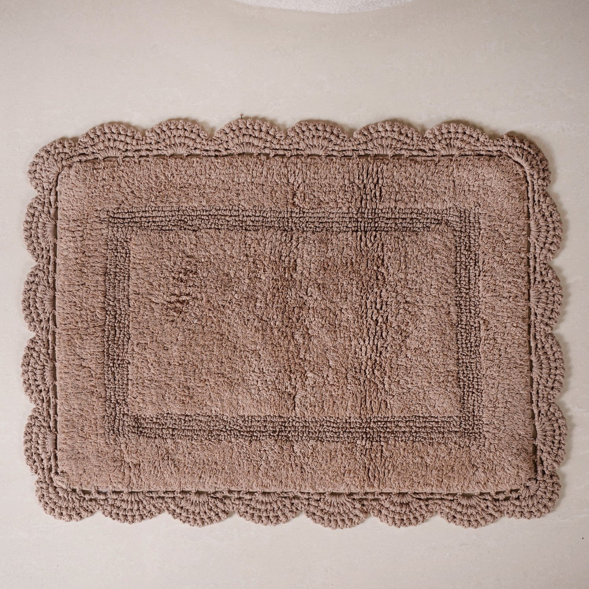 Plush Crochet Cotton Door Mats Set Of 2 29x21 Inch Nestasia