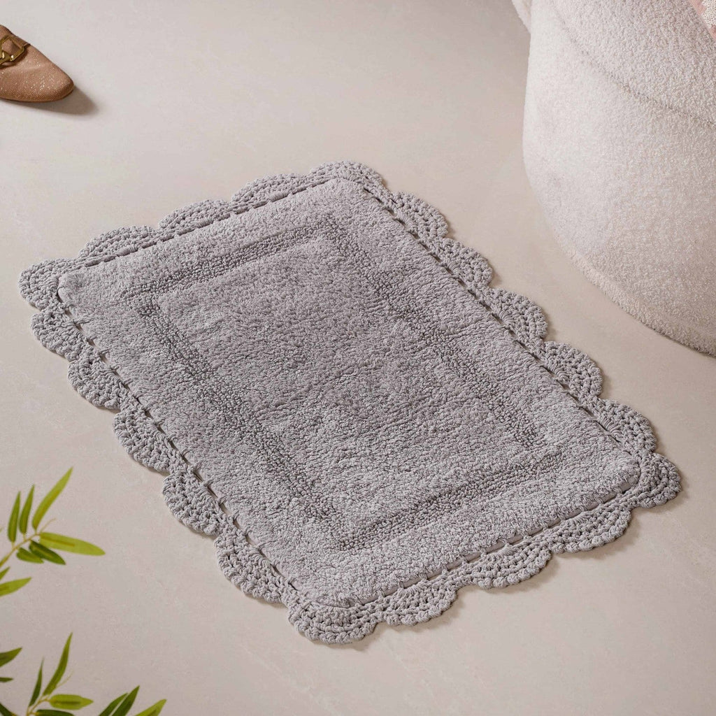 Plush Crochet Cotton Door Mats Set Of 2 29x21 Inch Nestasia