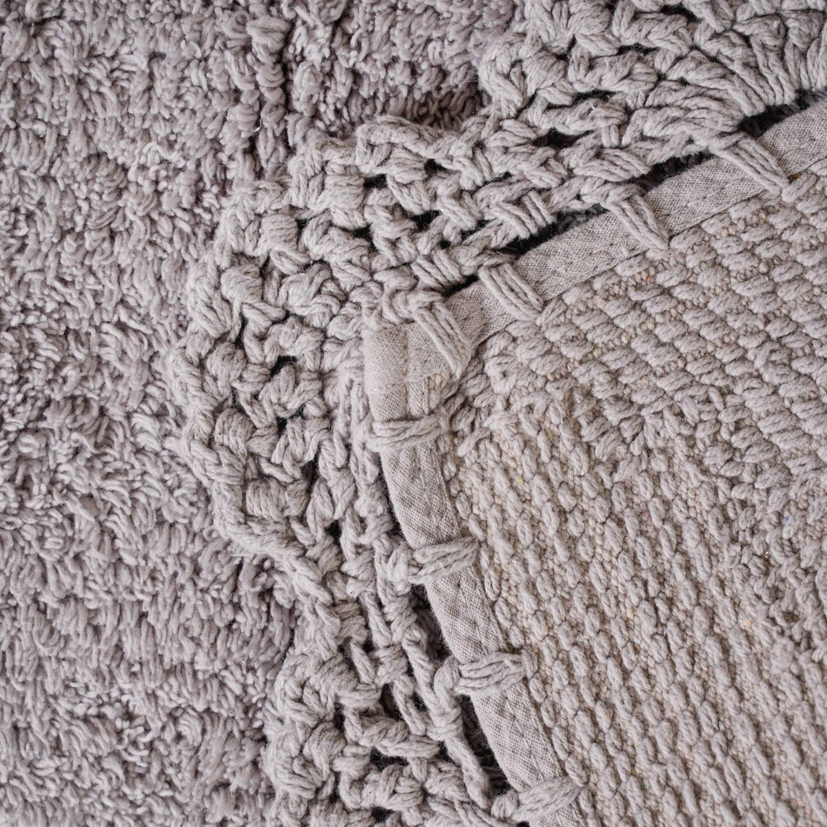 Plush Crochet Cotton Door Mats Set Of 2 29x21 Inch Nestasia