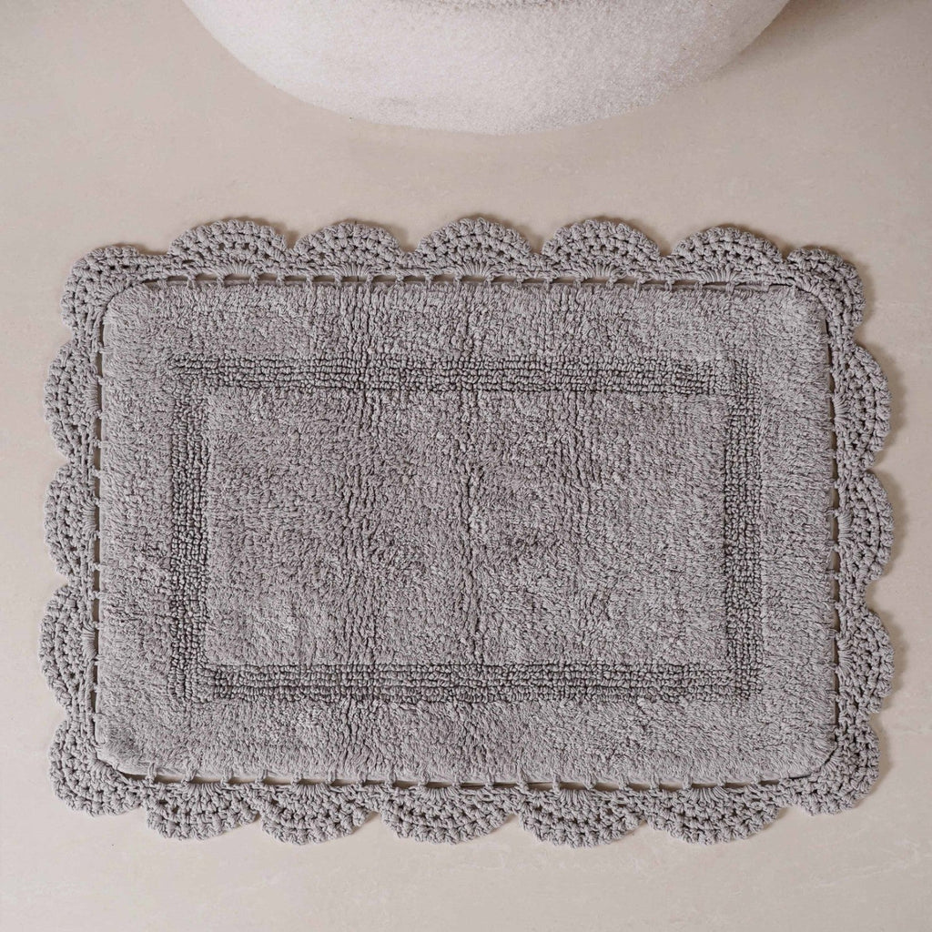 Plush Crochet Cotton Door Mats Set Of 2 29x21 Inch Nestasia