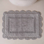 Plush Crochet Cotton Door Mats Set Of 2 29x21 Inch Nestasia