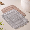 Plush Crochet Cotton Door Mats Set Of 2 29x21 Inch Nestasia