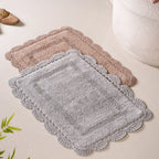 Plush Crochet Cotton Door Mats Set Of 2 29x21 Inch Nestasia