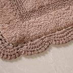 Plush Crochet Cotton Door Mats Set Of 2 29x21 Inch Nestasia