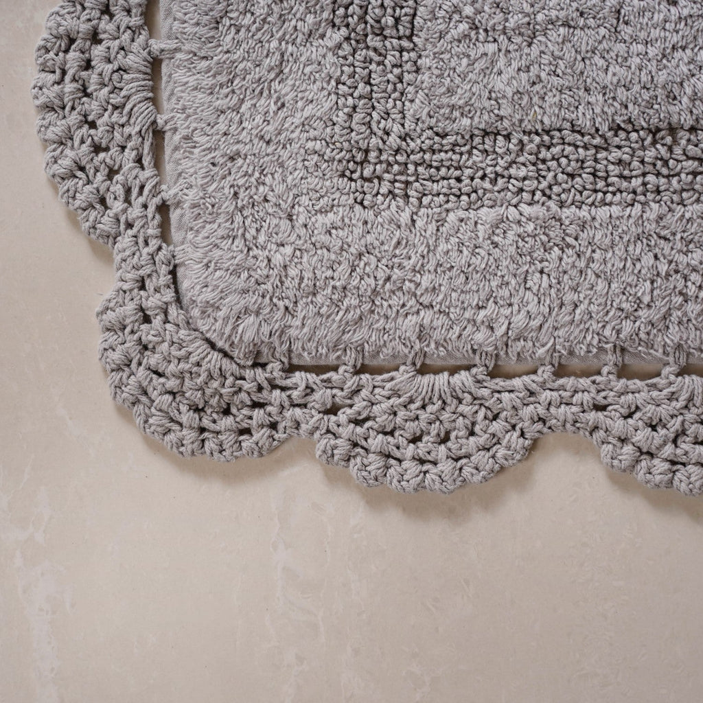 Plush Crochet Cotton Door Mats Set Of 2 29x21 Inch Nestasia