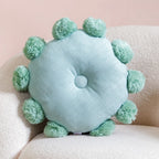 Pom Pom Round Cushion Mint Green 17 Inch Nestasia