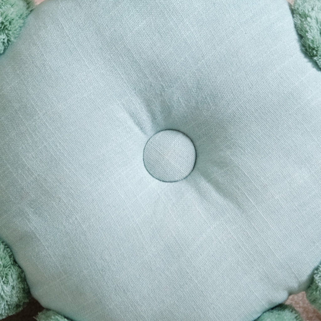 Pom Pom Round Cushion Mint Green 17 Inch Nestasia