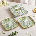 Pastel Tropic Leaf Platter Set Of 2 In Gift Box Nestasia