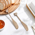 Palm Tree Brass Butter Knife Set Of 2 Nestasia