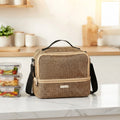 Lunchmate Double Compartment Insulated Lunch Bag Brown Nestasia