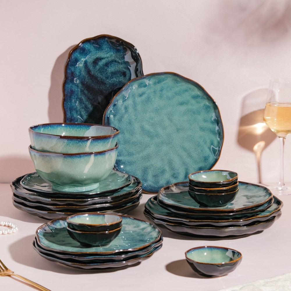 Emerald 21 Piece Dinner Set For 6 Nestasia