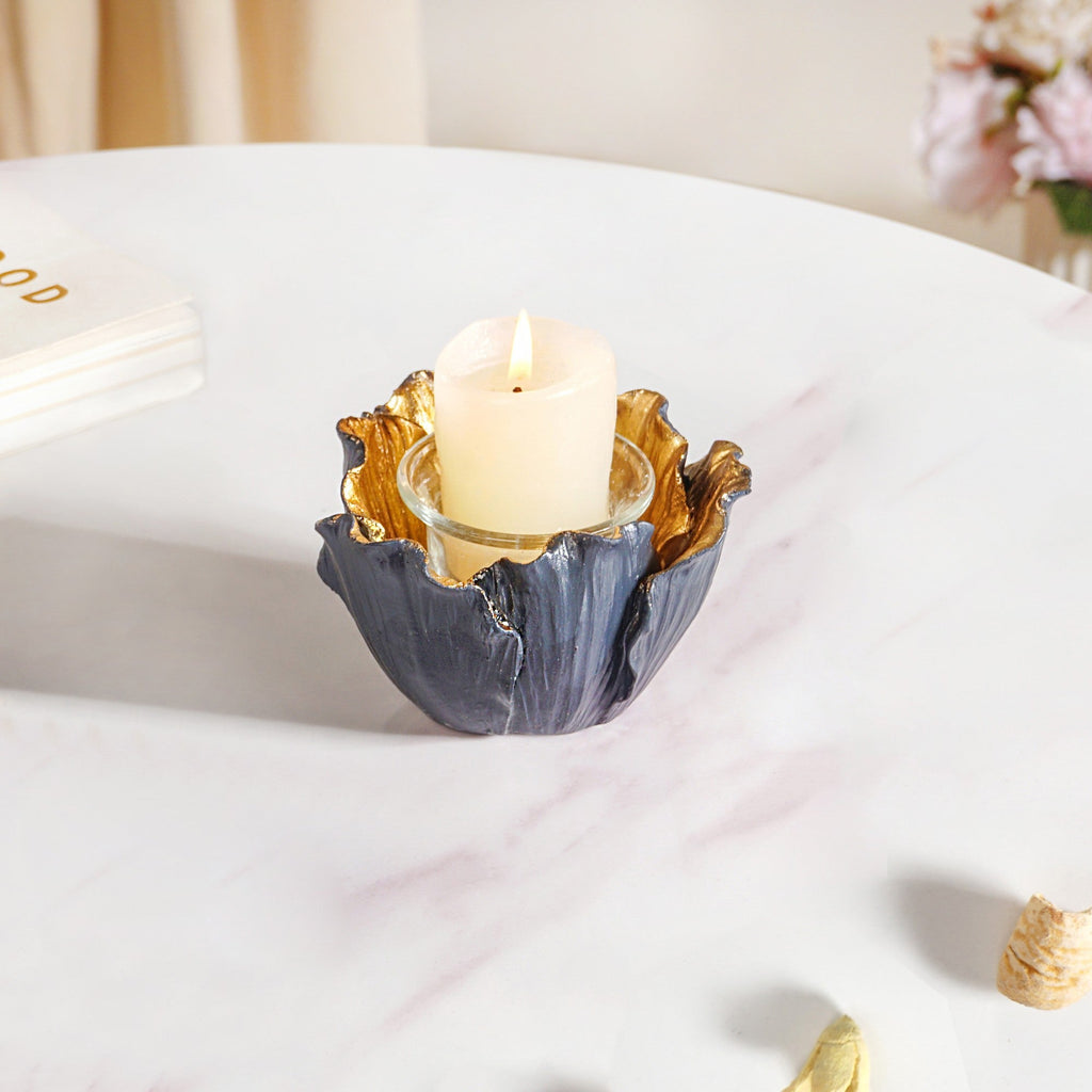 Gold Petal Candle Holder Nestasia