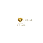 Crinkled Gold Heart Earrings Nestasia