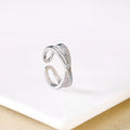 Criss Cross Silver Stone Ring Nestasia