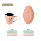 Quote Mugs Gift Set With 4 Cups 4 Saucers 250ml Nestasia