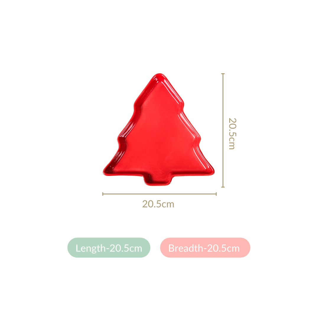Christmas Tree Snack Plates Set Of 3 Nestasia