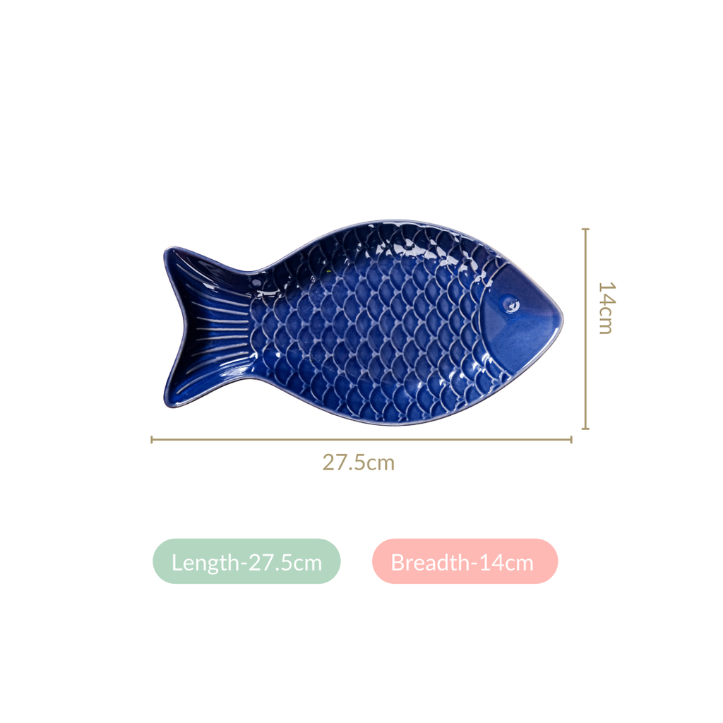 Fish Ceramic Platter Set Of 3 Nestasia