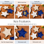 Star Fish Ceramic Snack Plate Set Of 3 Nestasia