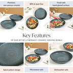 Set Of 2 Spiral Design Large Serving Dishes 1800ml Nestasia