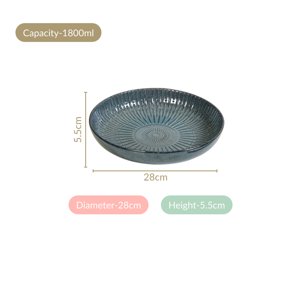 Set Of 2 Spiral Design Large Serving Dishes 1800ml Nestasia