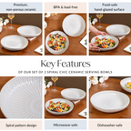 Set Of 2 Chic Ceramic Large Buddha Bowls 1800ml Nestasia