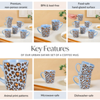 Urban Safari Set Of 6 Coffee Mug 220ml Nestasia