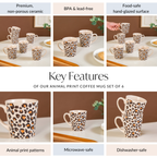 Animal Print Coffee Mug Set Of 6 220ml Nestasia