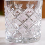 Luxury Whiskey Glass Crosshatch Pattern Set Of 6 310ml Nestasia