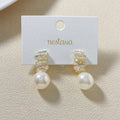 Crystal Classic Pearl Drop Earrings Nestasia