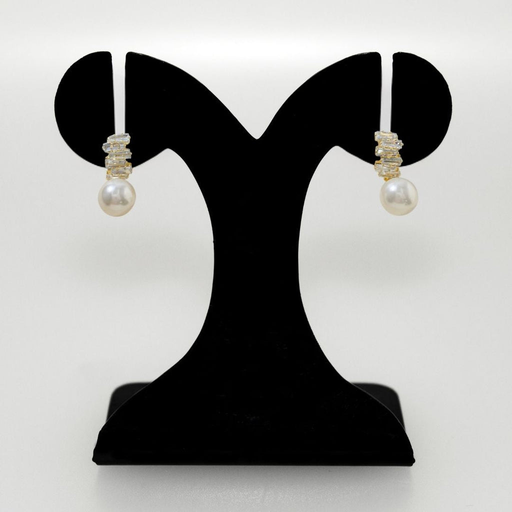 Crystal Classic Pearl Drop Earrings Nestasia