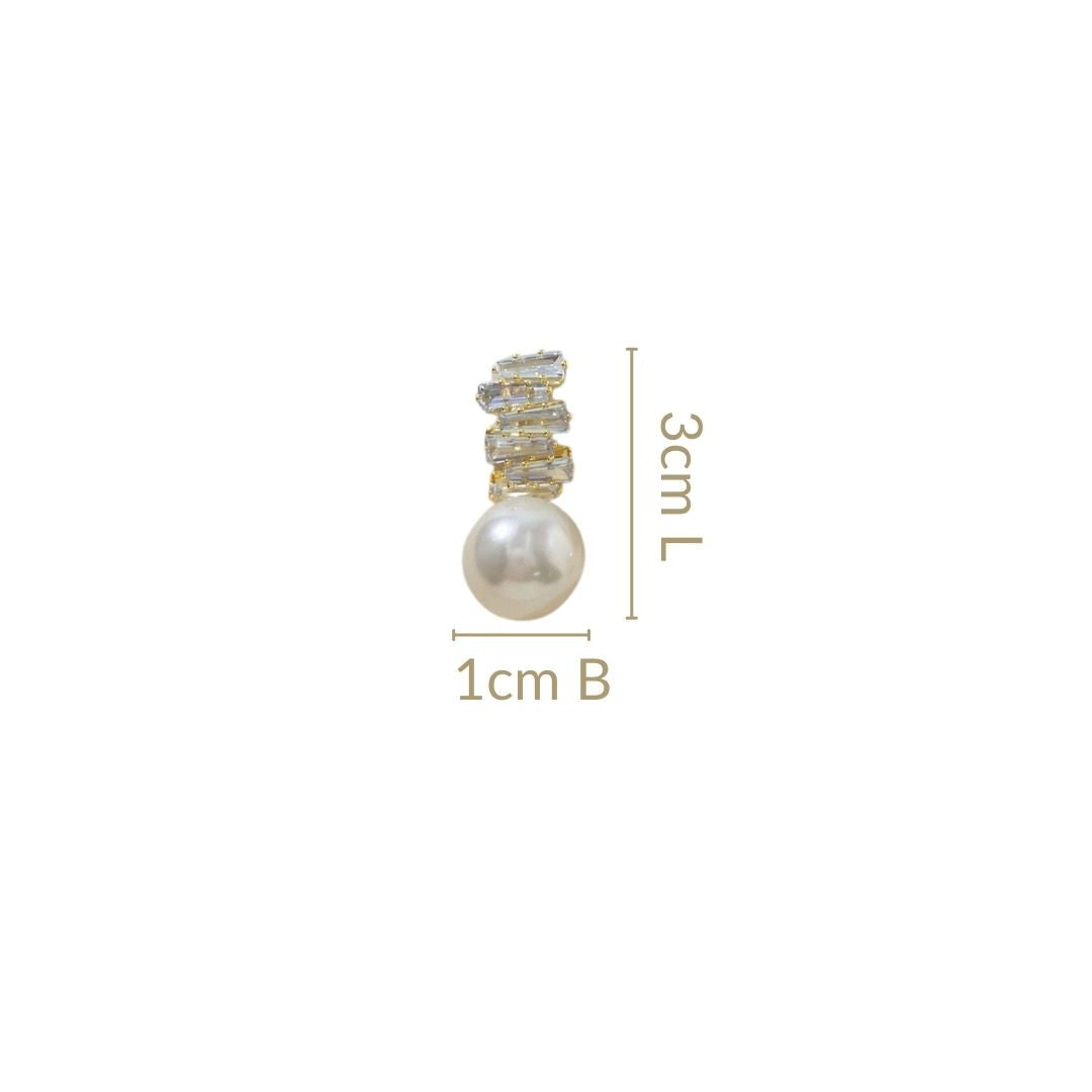 Crystal Classic Pearl Drop Earrings Nestasia