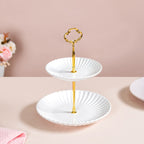 Whimsical White 2-tier Cupcake Stand Nestasia