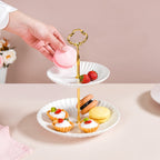 Whimsical White 2-tier Cupcake Stand Nestasia