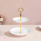 Whimsical White 2-tier Cupcake Stand Nestasia