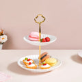 Whimsical White 2-tier Cupcake Stand Nestasia